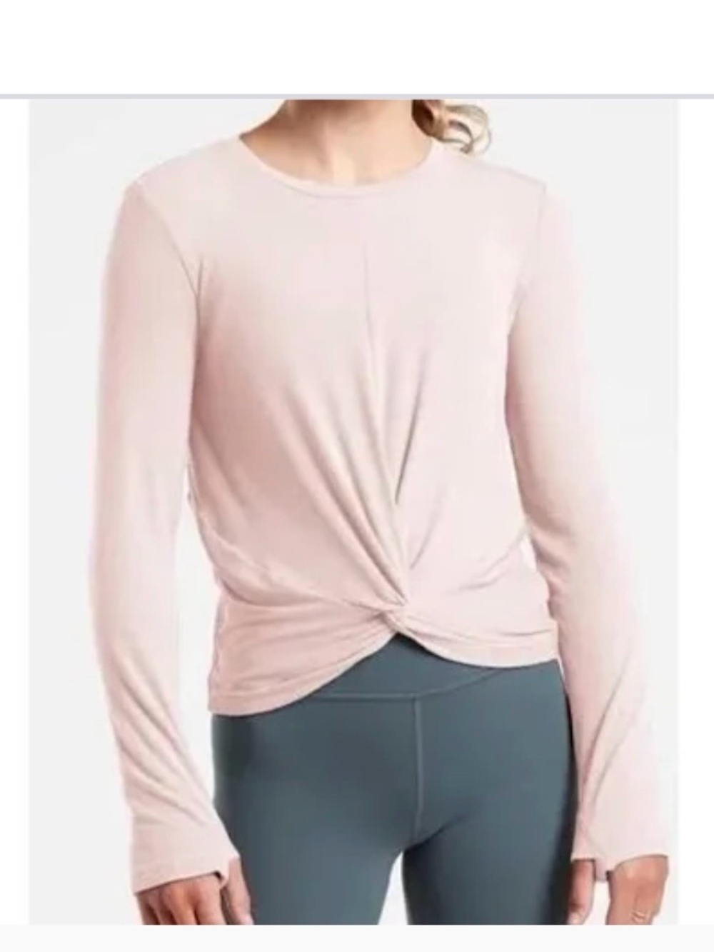 Athleta pink twist front top